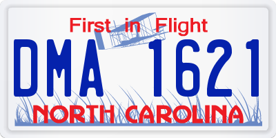 NC license plate DMA1621