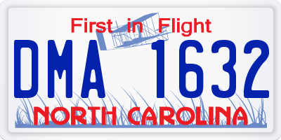 NC license plate DMA1632