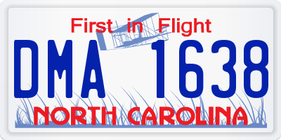 NC license plate DMA1638