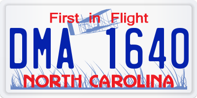 NC license plate DMA1640