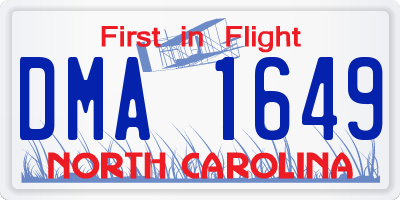 NC license plate DMA1649