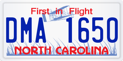 NC license plate DMA1650