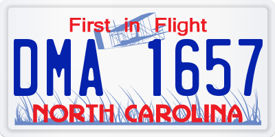 NC license plate DMA1657