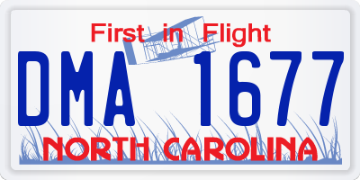 NC license plate DMA1677