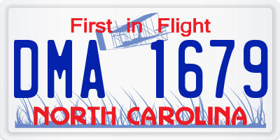 NC license plate DMA1679