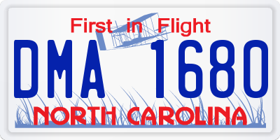 NC license plate DMA1680