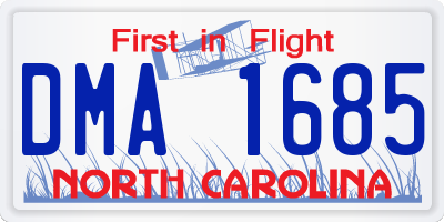 NC license plate DMA1685