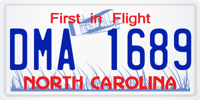 NC license plate DMA1689
