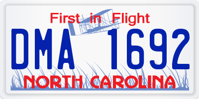 NC license plate DMA1692