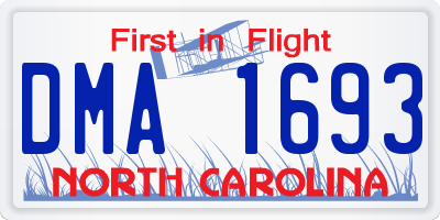 NC license plate DMA1693