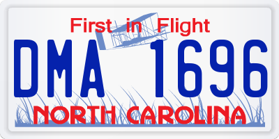 NC license plate DMA1696