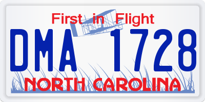 NC license plate DMA1728