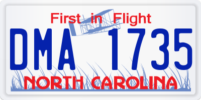 NC license plate DMA1735