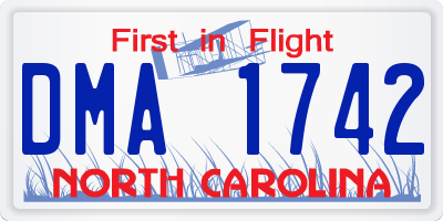 NC license plate DMA1742
