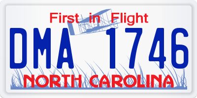 NC license plate DMA1746