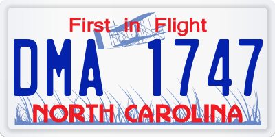 NC license plate DMA1747