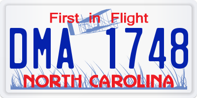 NC license plate DMA1748