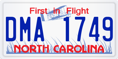 NC license plate DMA1749