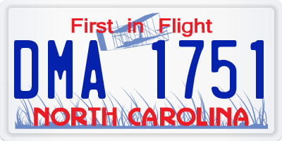 NC license plate DMA1751