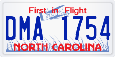 NC license plate DMA1754