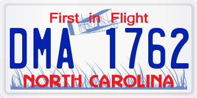 NC license plate DMA1762