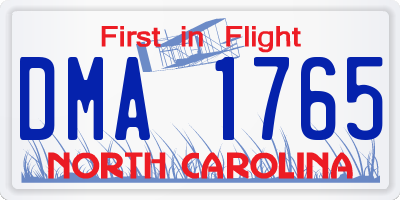 NC license plate DMA1765