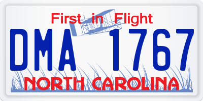 NC license plate DMA1767