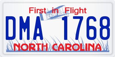 NC license plate DMA1768