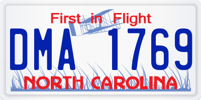 NC license plate DMA1769