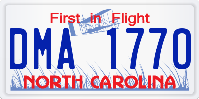 NC license plate DMA1770