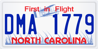 NC license plate DMA1779