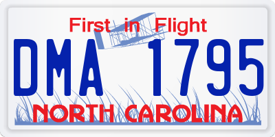 NC license plate DMA1795