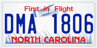 NC license plate DMA1806