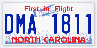 NC license plate DMA1811