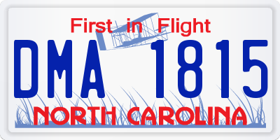 NC license plate DMA1815