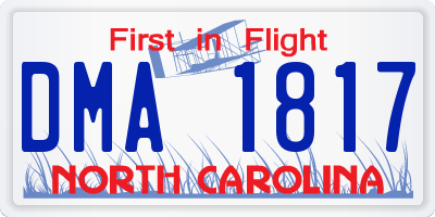 NC license plate DMA1817