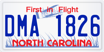 NC license plate DMA1826