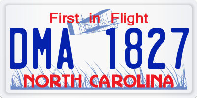 NC license plate DMA1827