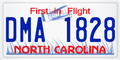 NC license plate DMA1828