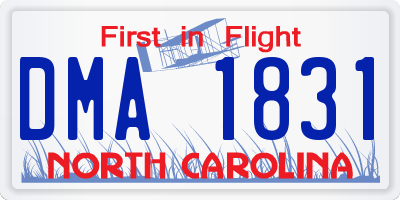 NC license plate DMA1831