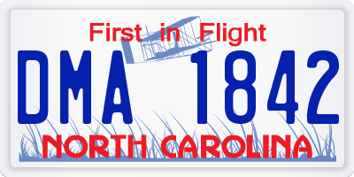 NC license plate DMA1842