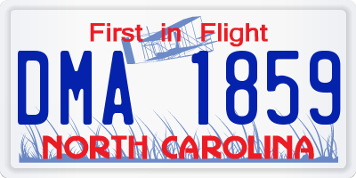 NC license plate DMA1859