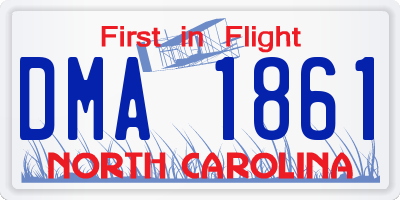 NC license plate DMA1861