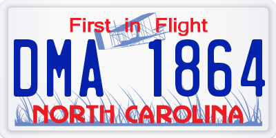 NC license plate DMA1864