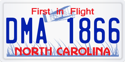 NC license plate DMA1866