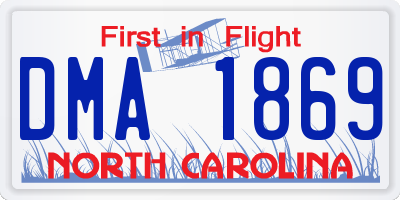 NC license plate DMA1869