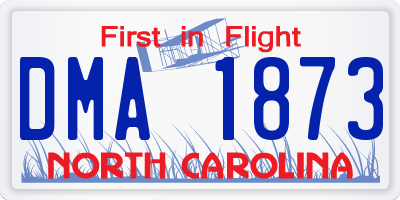 NC license plate DMA1873