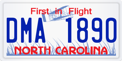 NC license plate DMA1890