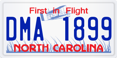 NC license plate DMA1899