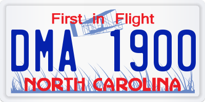 NC license plate DMA1900